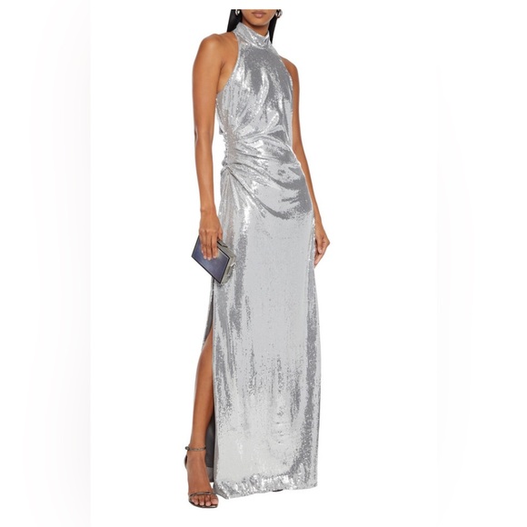 Halston Zenia Mock Neck Gown - Picture 3 of 8